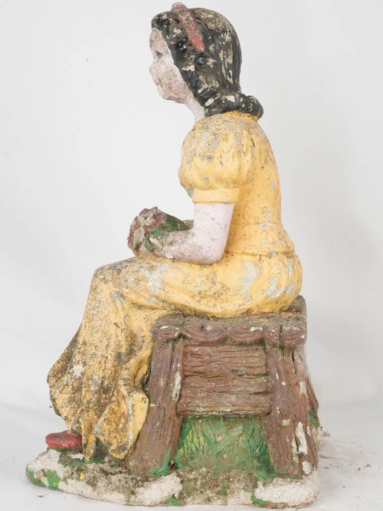 Antique garden statue of Snow White - yellow dress 24"