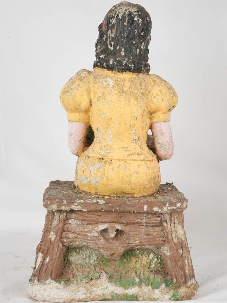 Antique garden statue of Snow White - yellow dress 24"