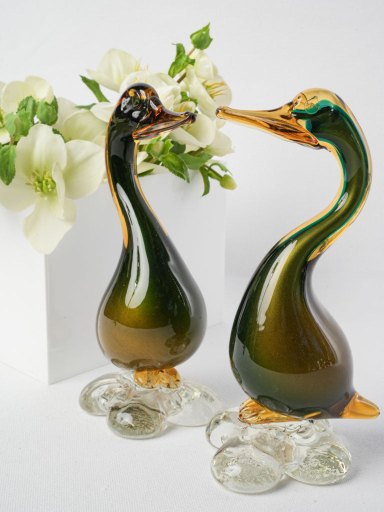 Elegant mid-century glass sculptures
