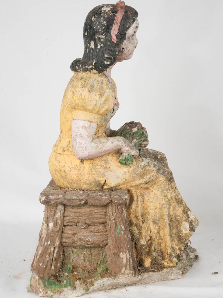 Antique garden statue of Snow White - yellow dress 24"