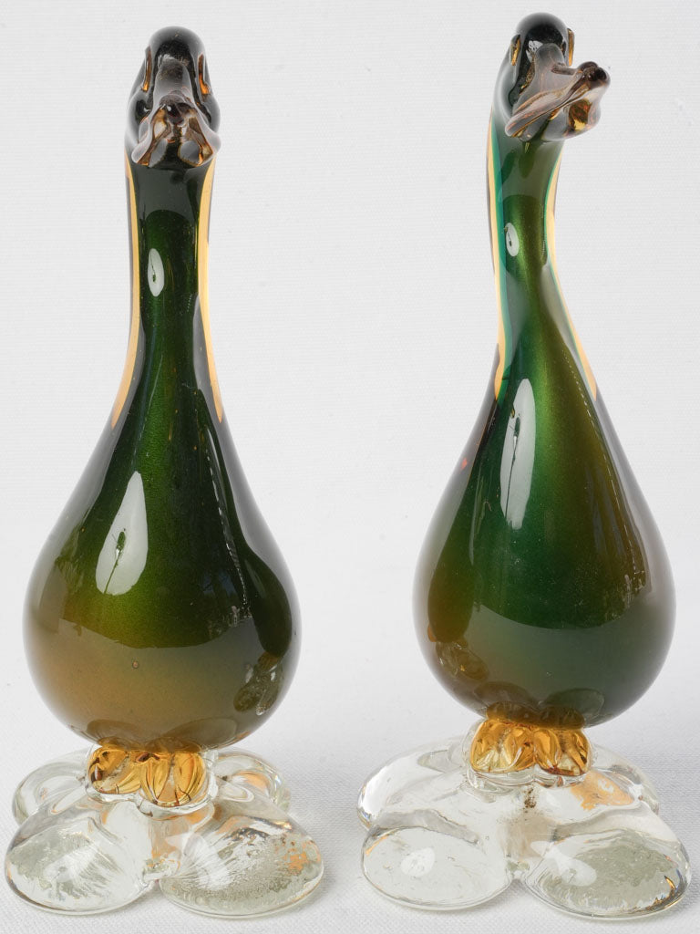 Vibrant emerald green and amber ornaments