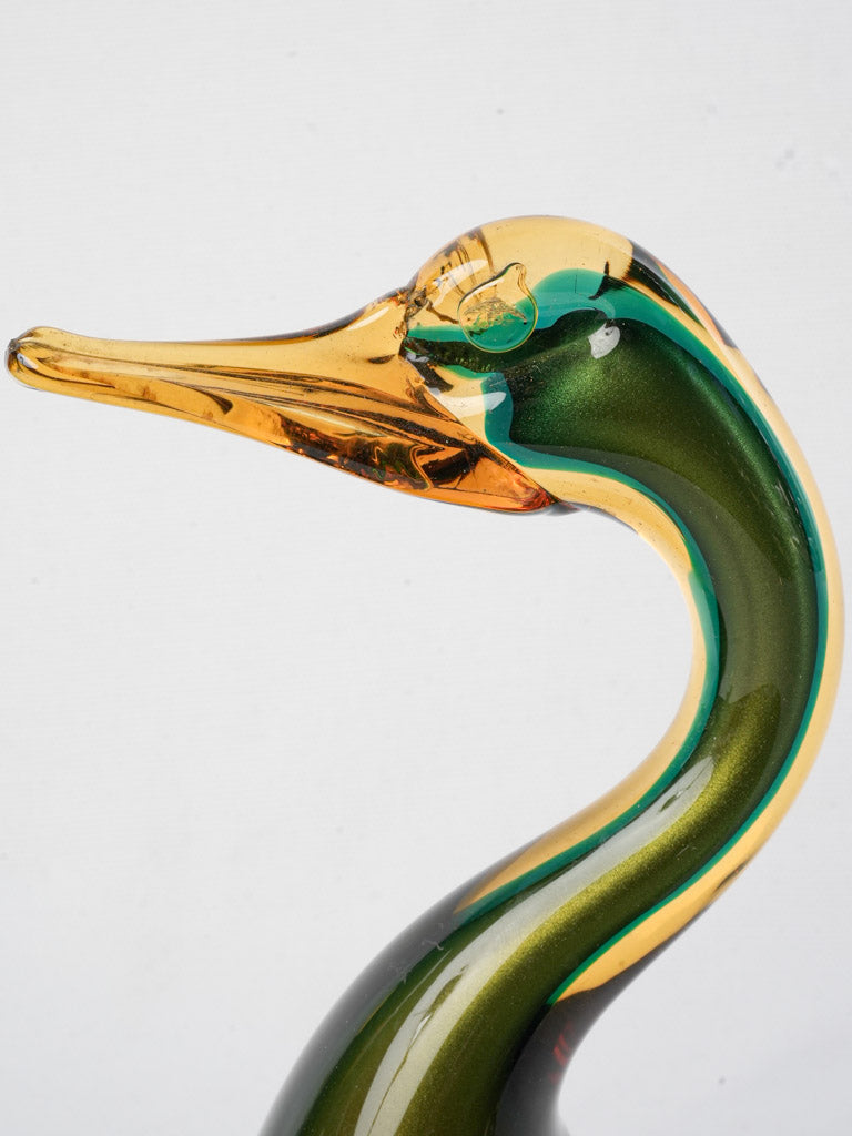 Antique-crafted Murano glass bird set