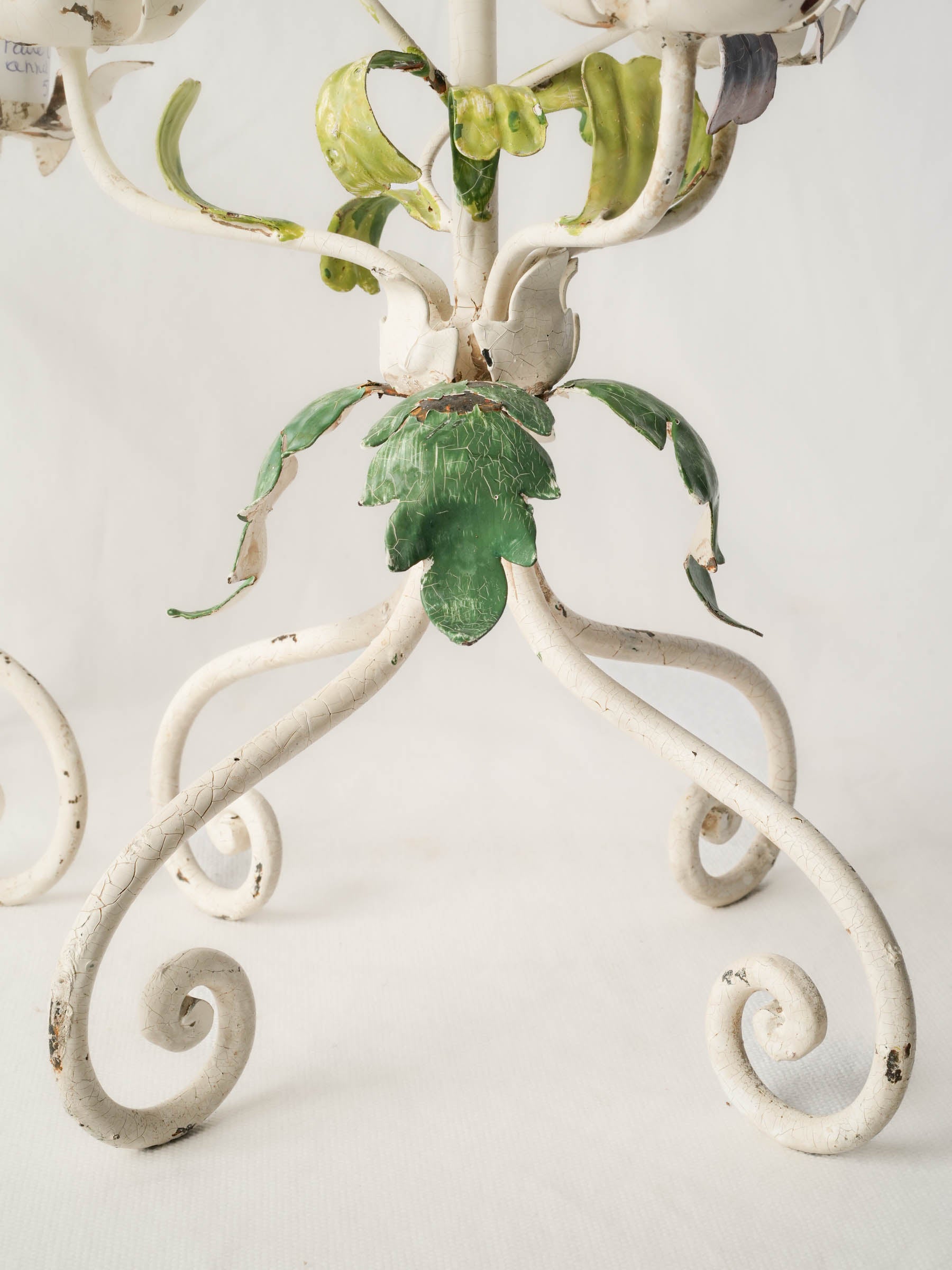 Pair of Romantic Floral Candelabra, French or Italian, c. 1950 - 19"