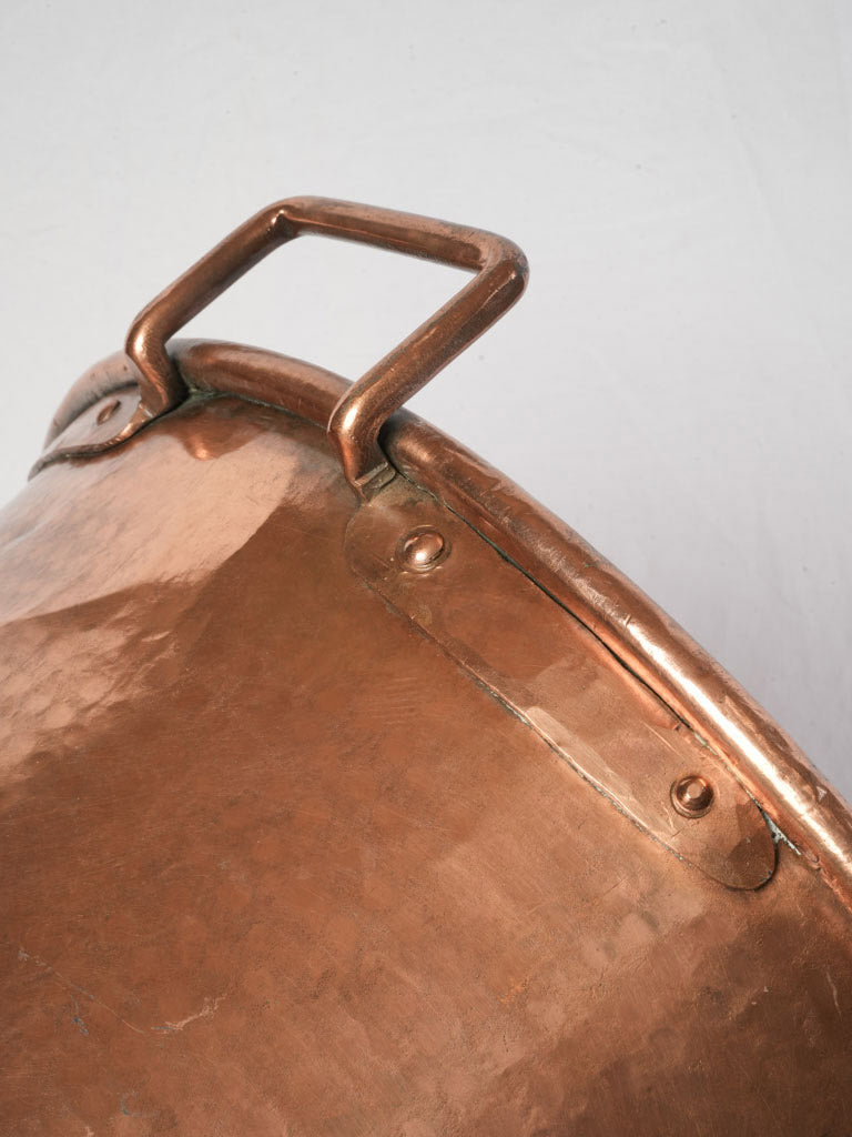 Elegant hammered copper serving basin  