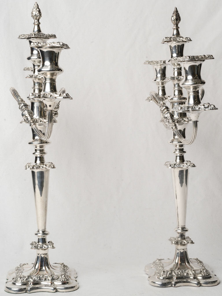 Timeless ornate English candlestick pair
