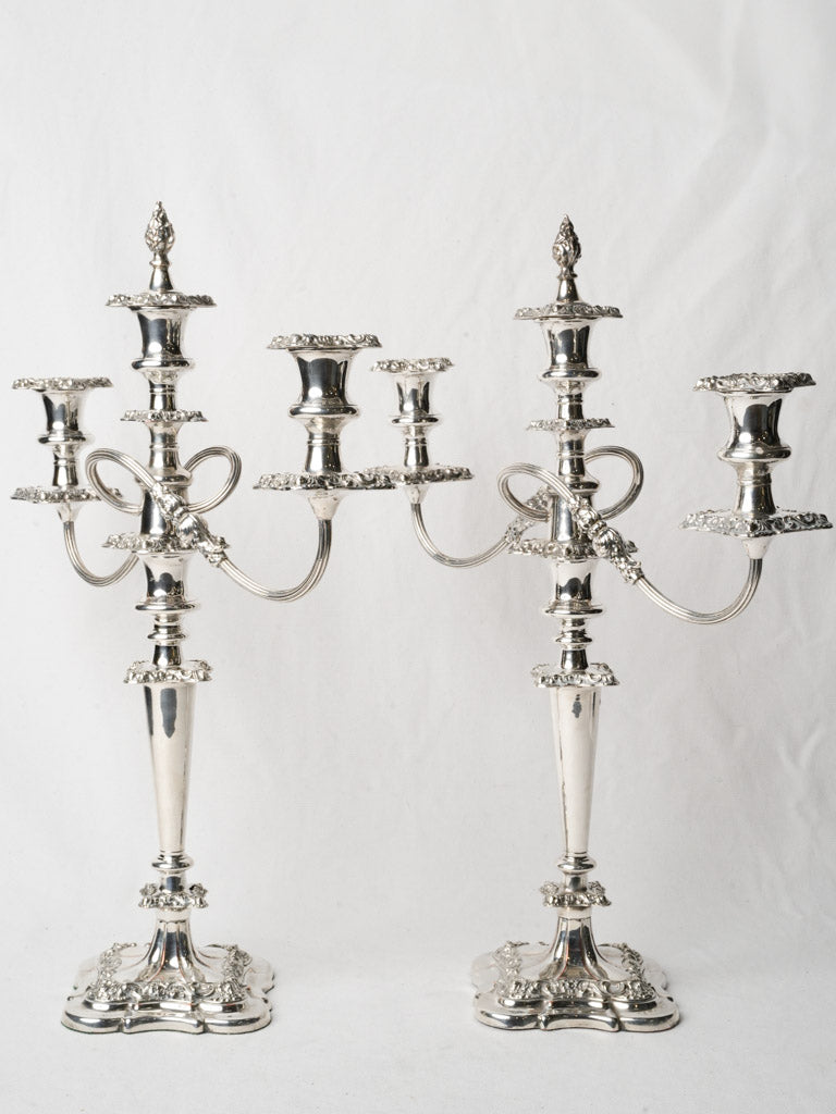 Victorian elegant silverplate candelabra