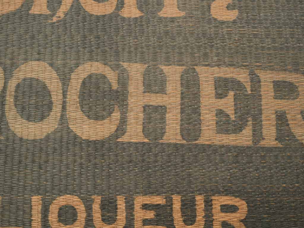 Natural fiber woven graphic mat