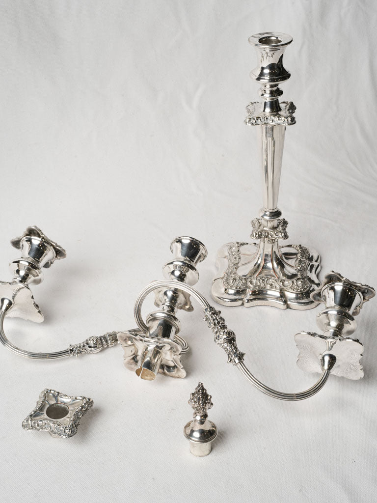 Elegant warm-toned antique candlesticks