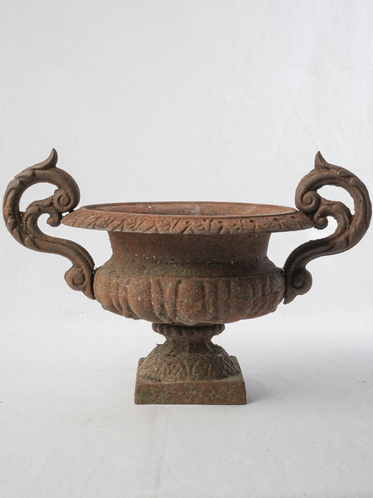 Petite Late 19th Century  French Cast-Iron “Chambord” Urn w/ Timeworn Patina - 10¾" x 16¼"