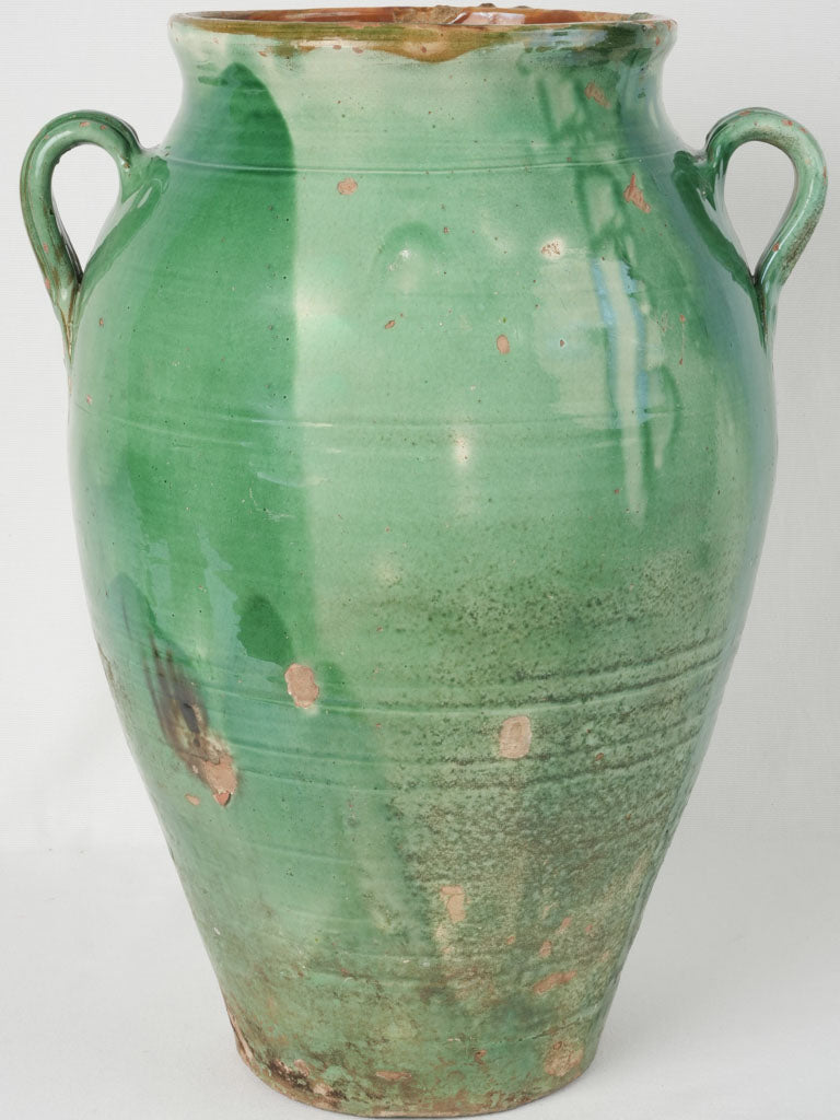 Antique glazed Tournac ceramic pot