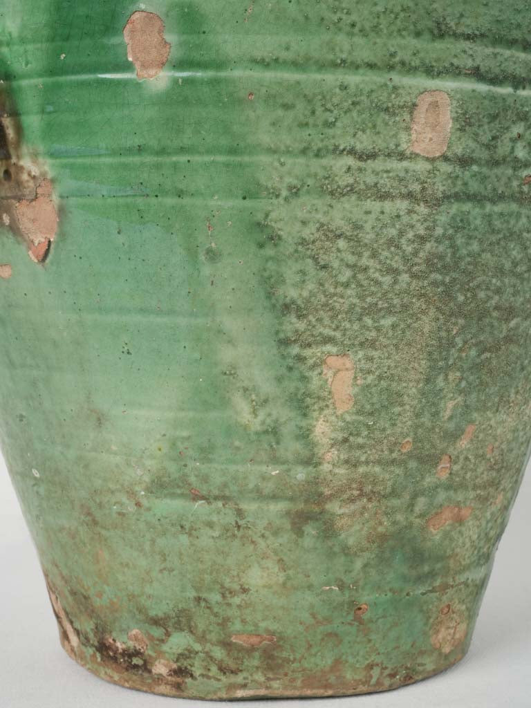 Antique green glazed Tournac pot