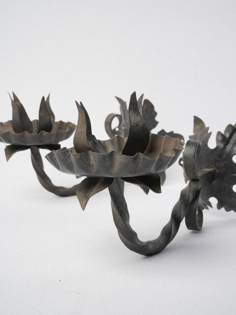Expressive floral iron sconces  