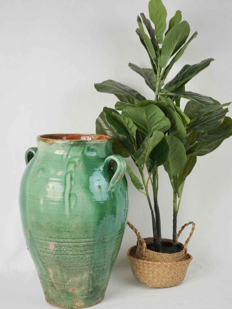 Vivid green French pottery piece