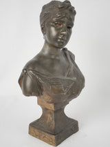 Vintage French lead bust sculpture