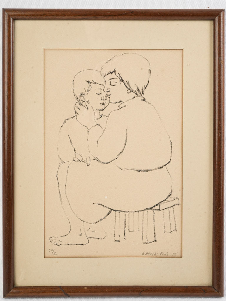 Tender Mother and Child Mid-20th Century Lithograph - 15" x 11½"