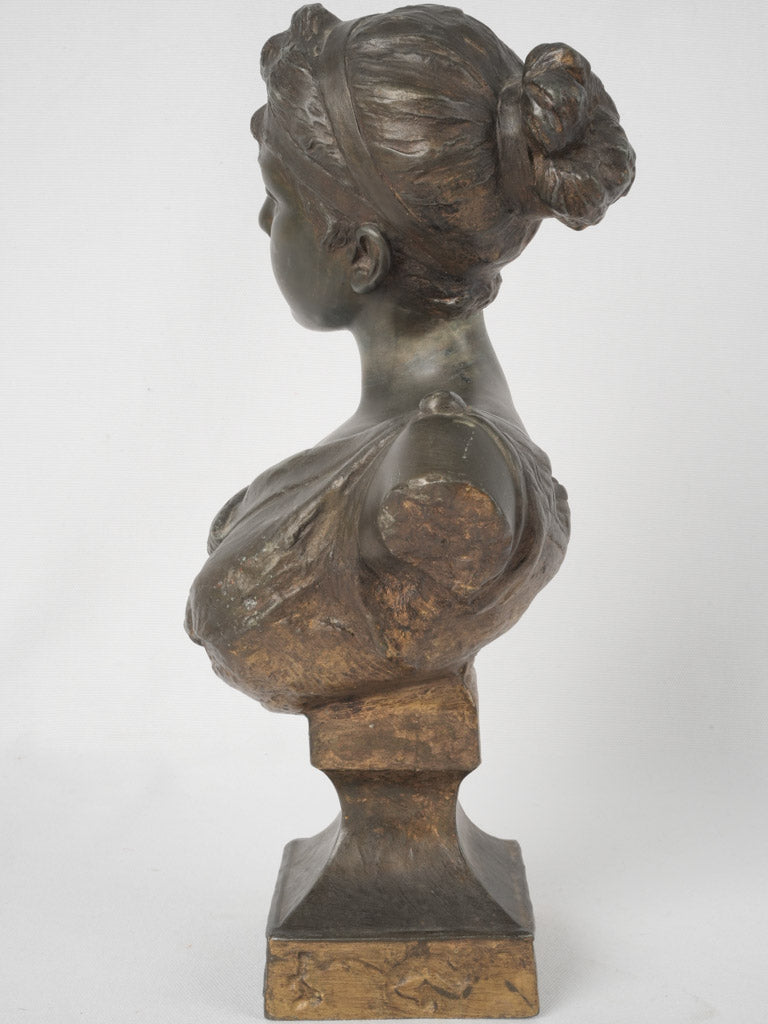 Aged, artisan-crafted French femme bust