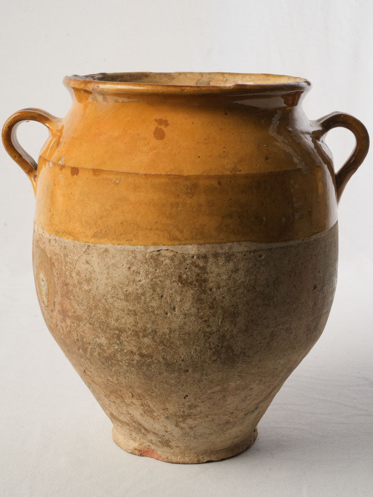 Timeworn French pottery vessel