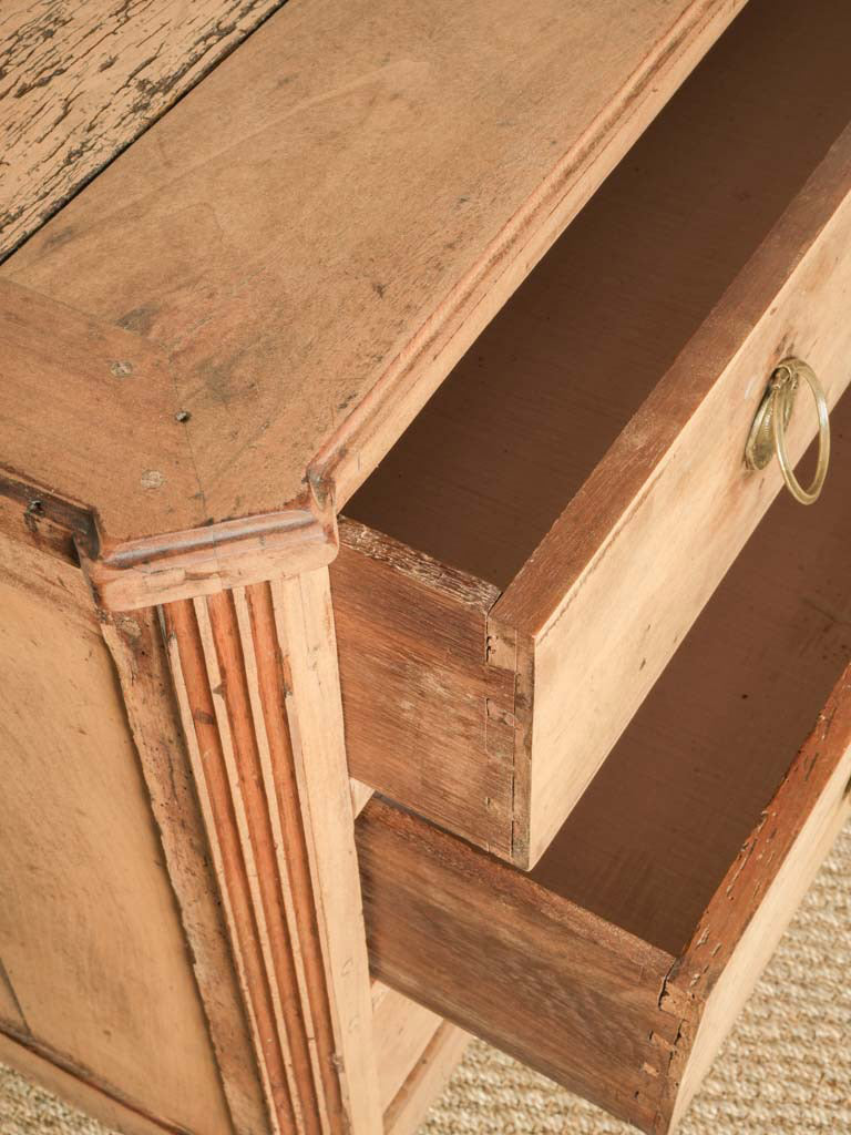 Sun-bleached tone pine commode  