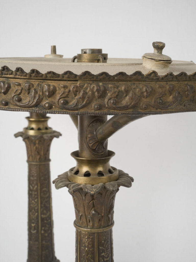 Intricate Restoration period tole lamp bases