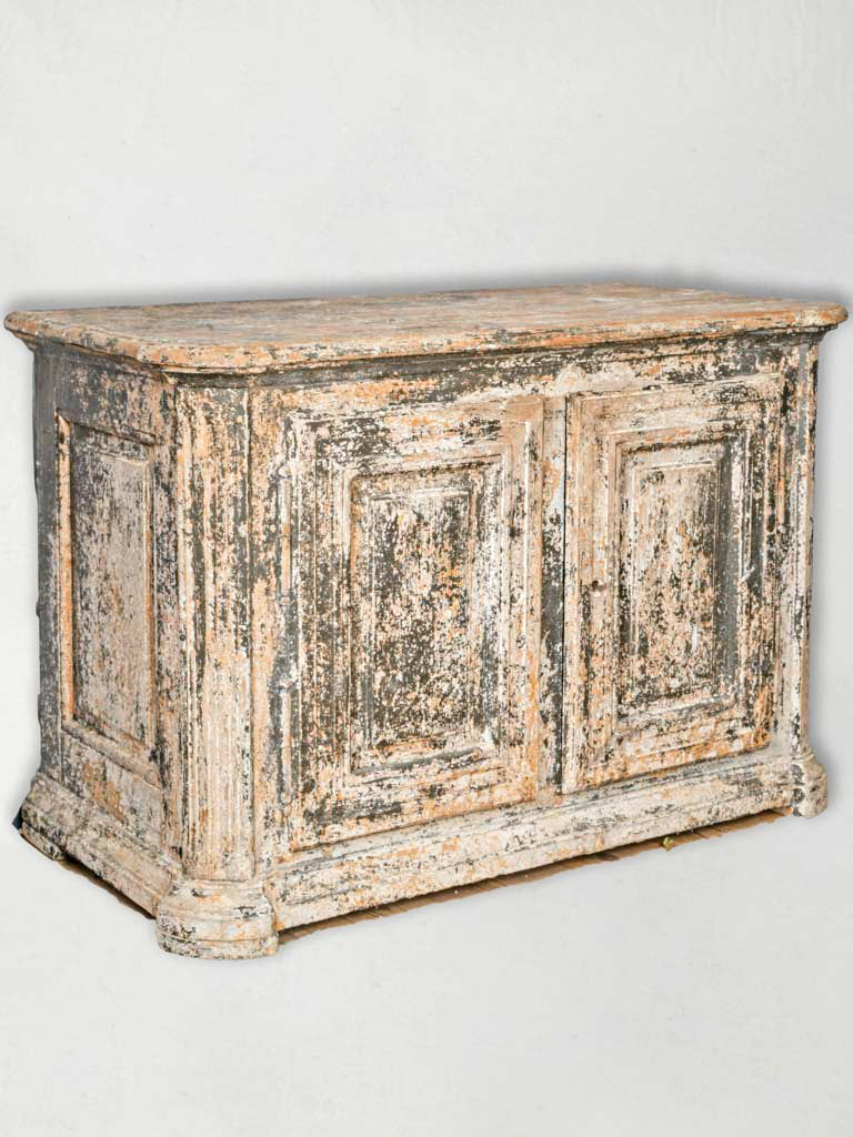 18th-Century Oakwood Cabinet w/ Distressed Black Paint
