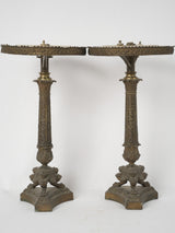 Acanthus decorated tole lamp bases