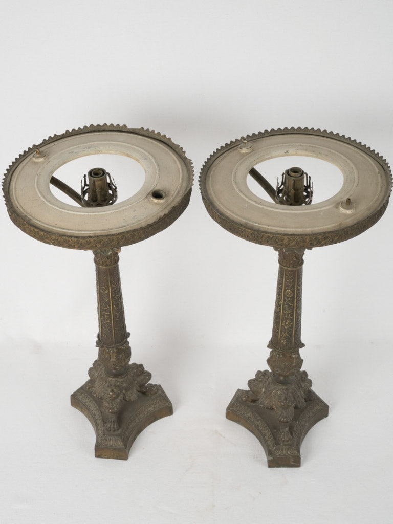 Vintage symmetrical tole lamp bases