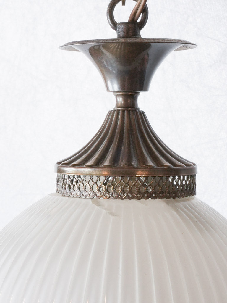 Round opaline pendant light - 1920s - 6¼"