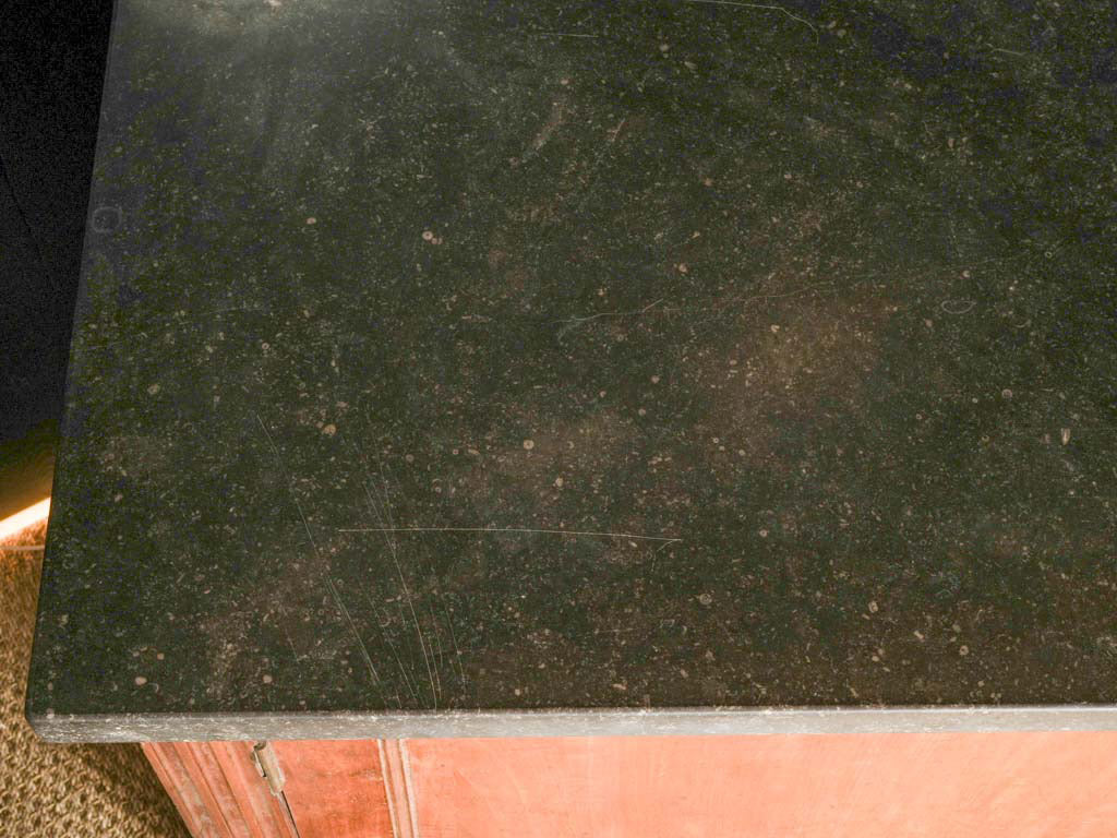 Soft-honed sheen marble top