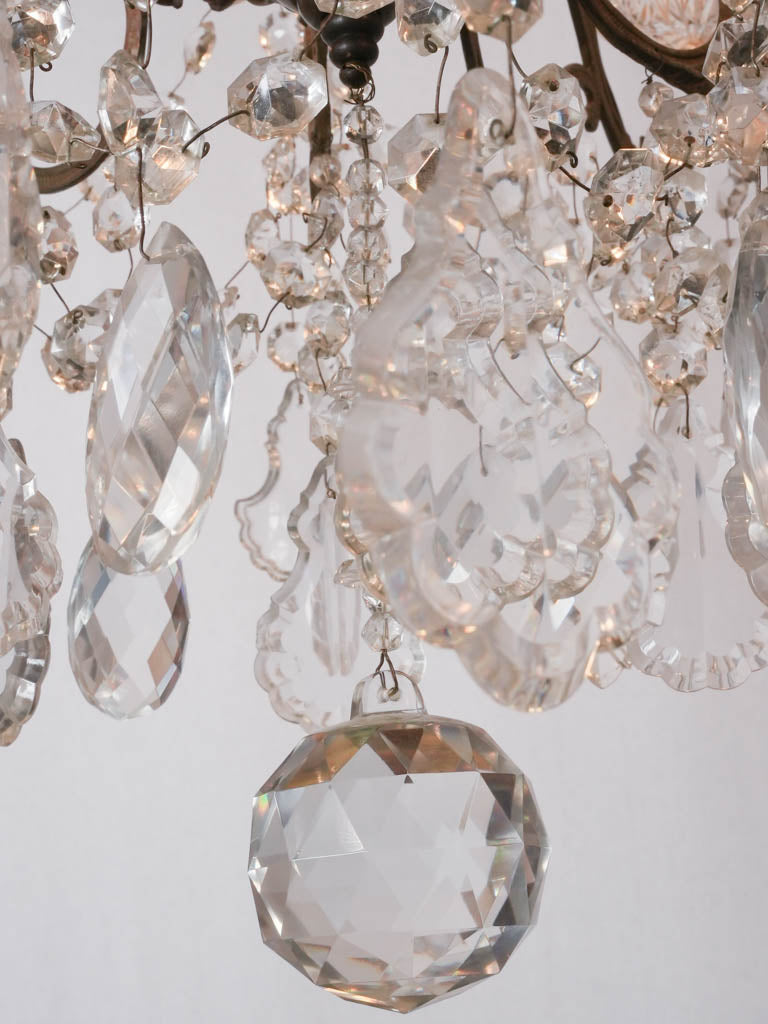 Large antique crystal chandelier - 18 lights 39½" x 33¾"