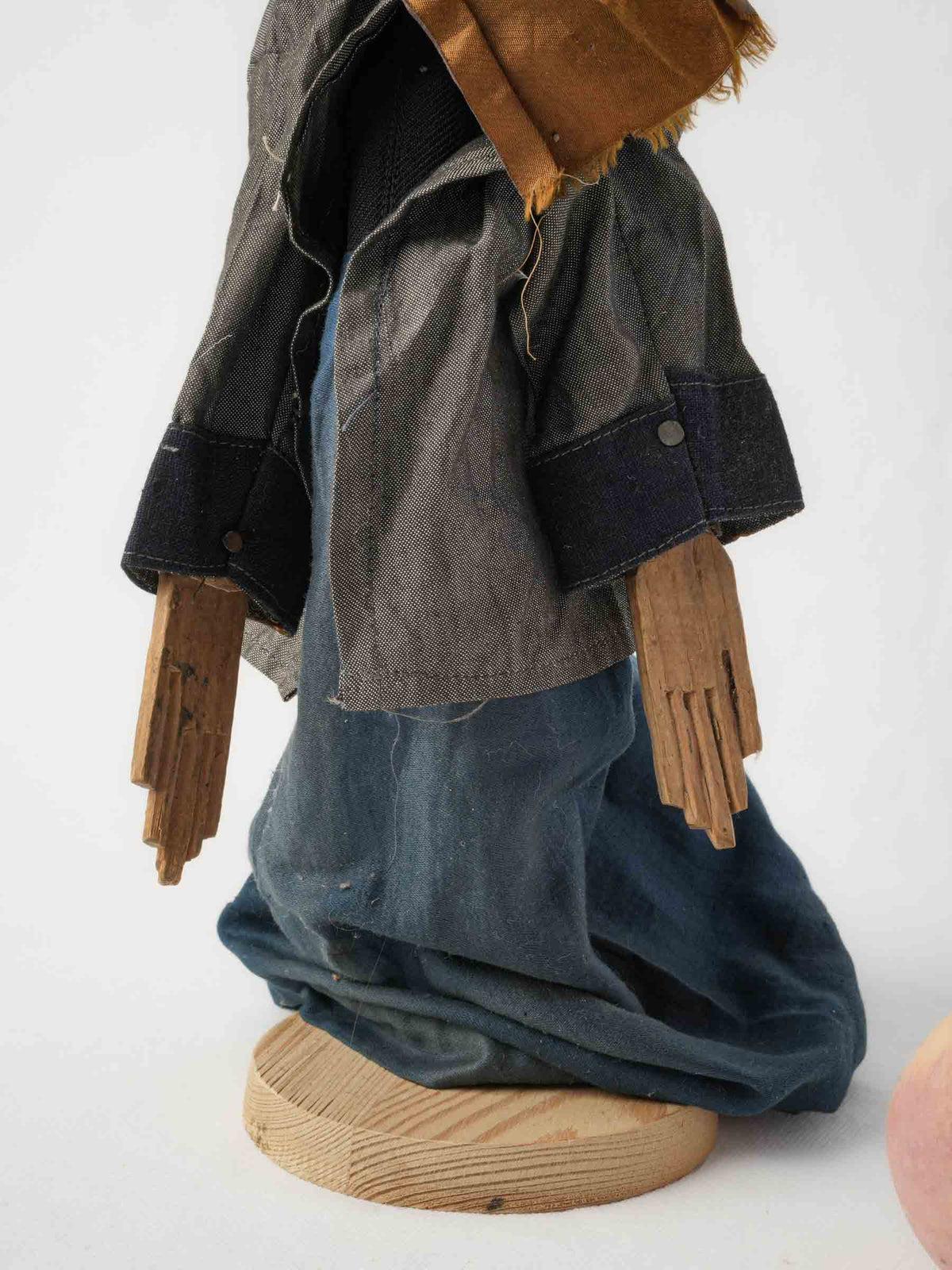 Set of Two 19th-Century French Guignol and Gnafron Hand-Carved Wooden Puppets - 18½"