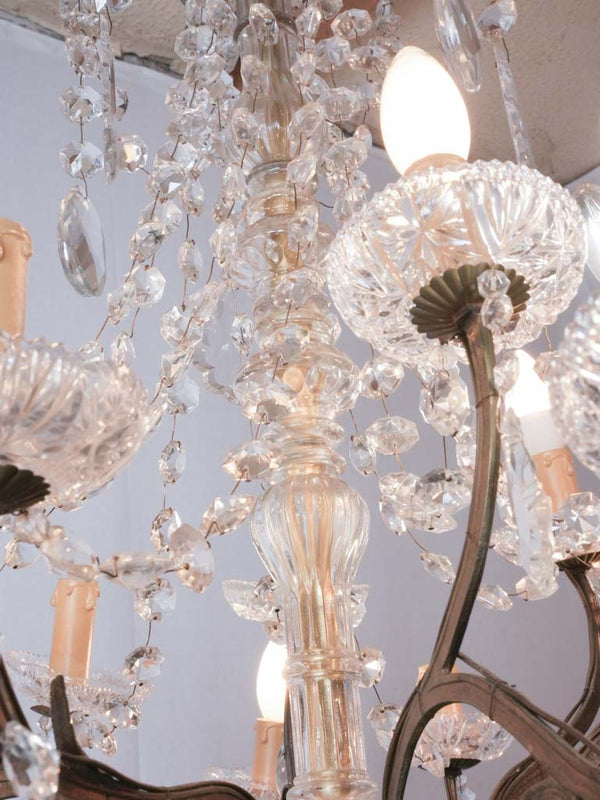 Nineteenth-century crystal multi-level lighting fixture