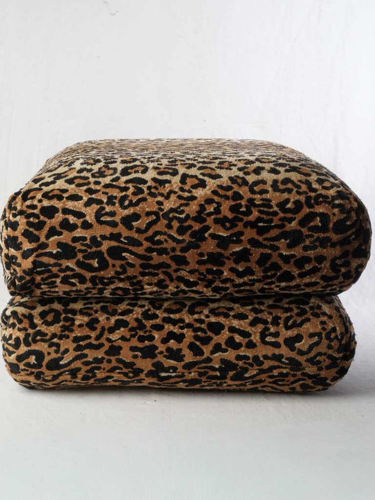 Bold printed square poufs  