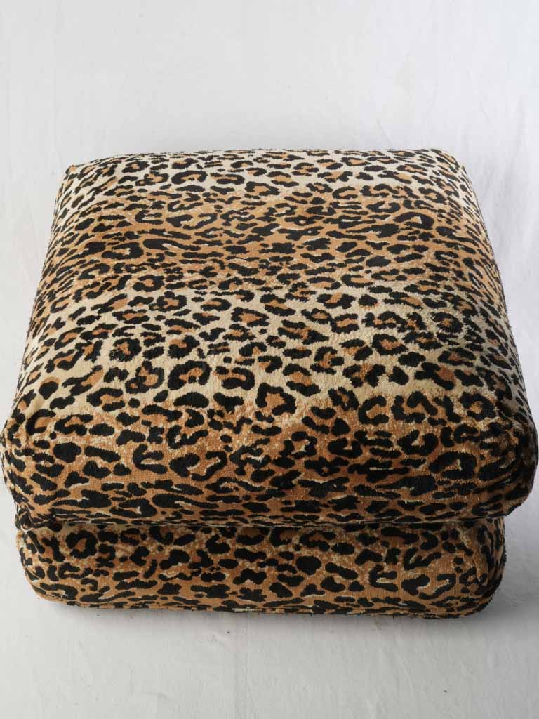 Mid-century animal motif poufs  