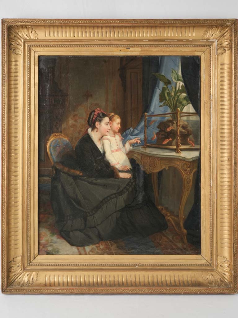 Exquisite 19th-century interior oil painting