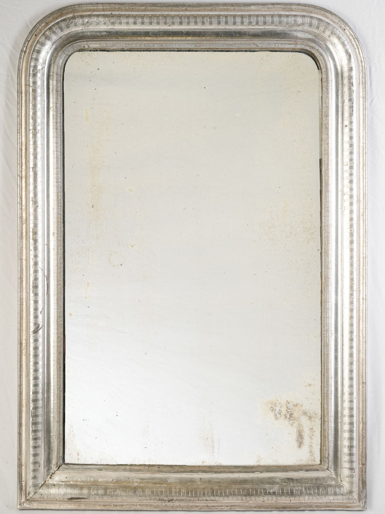 Beautiful Louis Philippe Silver Leaf Overmantel Mirror - 42½" x 29¼"