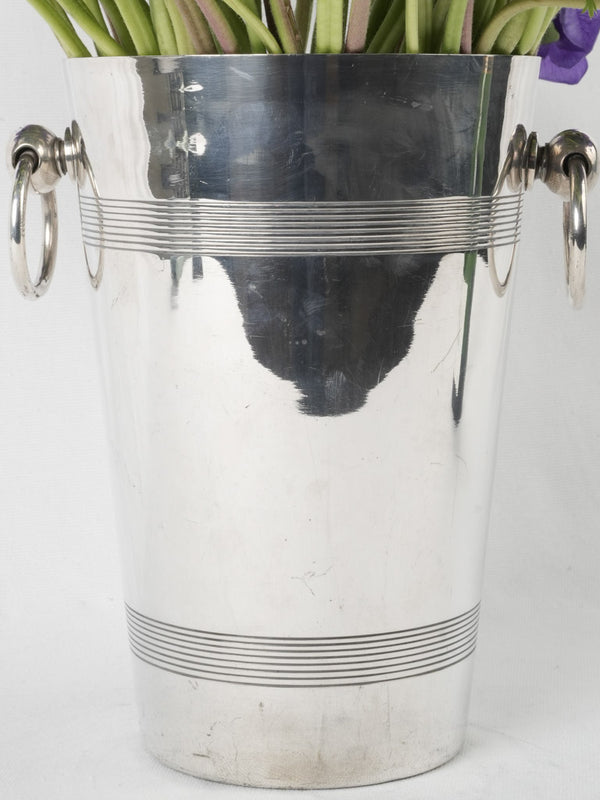 Elegant 19th-century French silver plate ice bucket