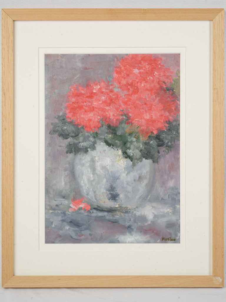 Contemporary Floral Still Life by Karibou - "Les Pivoines" - 19" x 15"