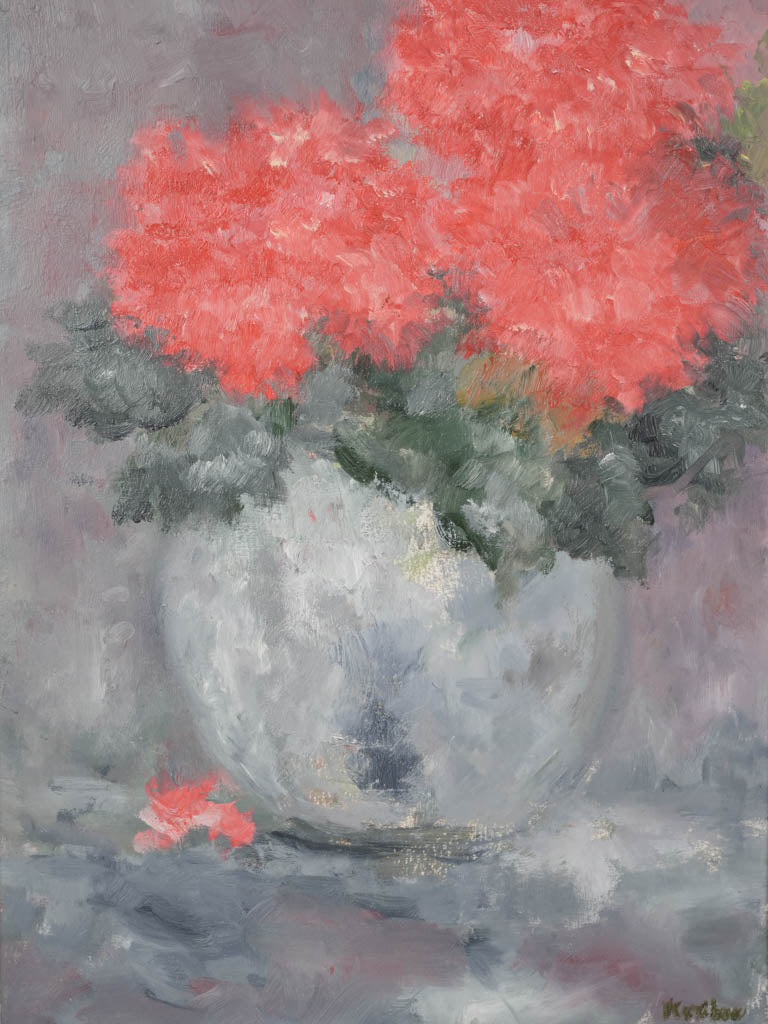 Contemporary Floral Still Life by Karibou - "Les Pivoines" - 19" x 15"