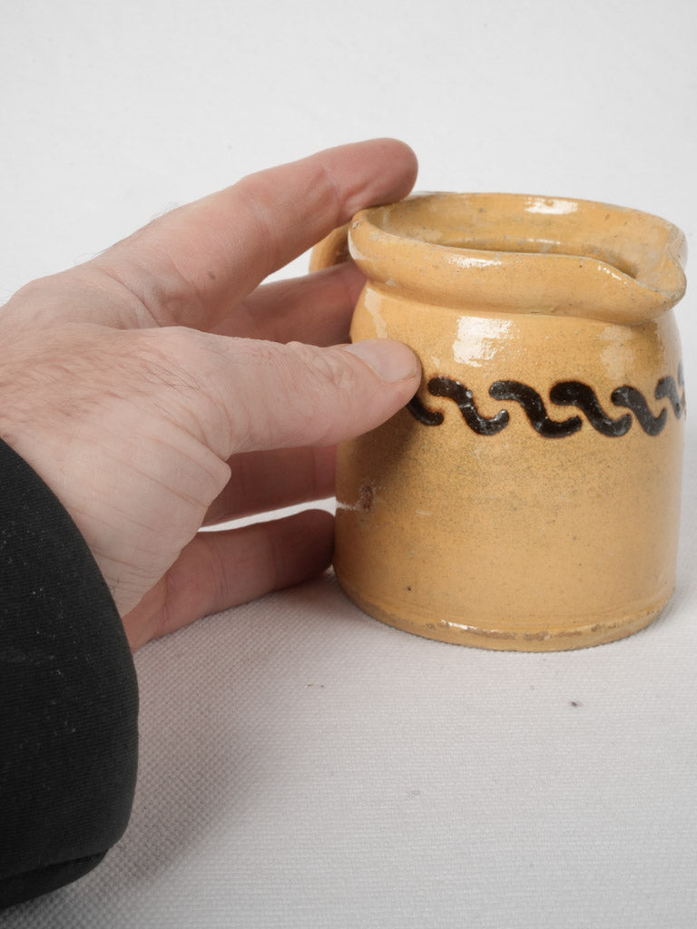 Dieulefit-inspired glazed pottery pitcher