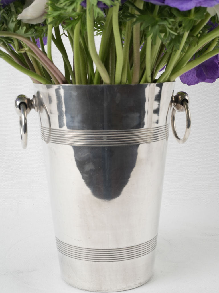 Intricate ribbed silver plate buckets