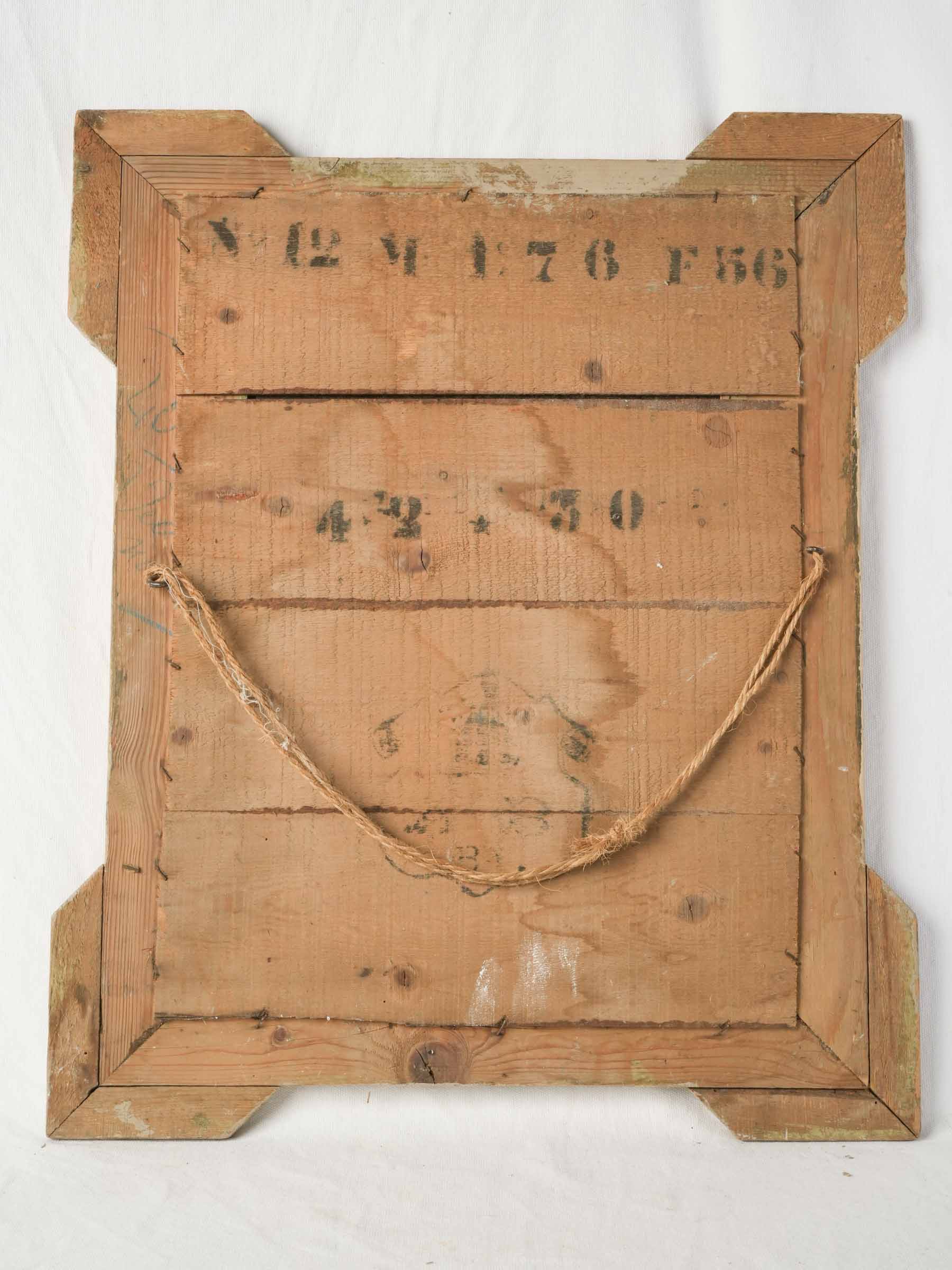 Petite French Napoléon III Sand-Coloured Painted Wall Mirror, Late 19th Century - 26½" x 21¾"