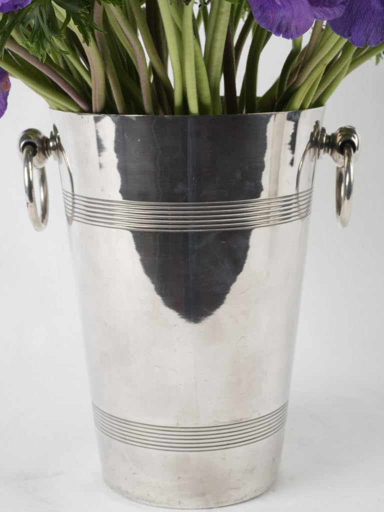 Exquisite silver plate loop handle vases