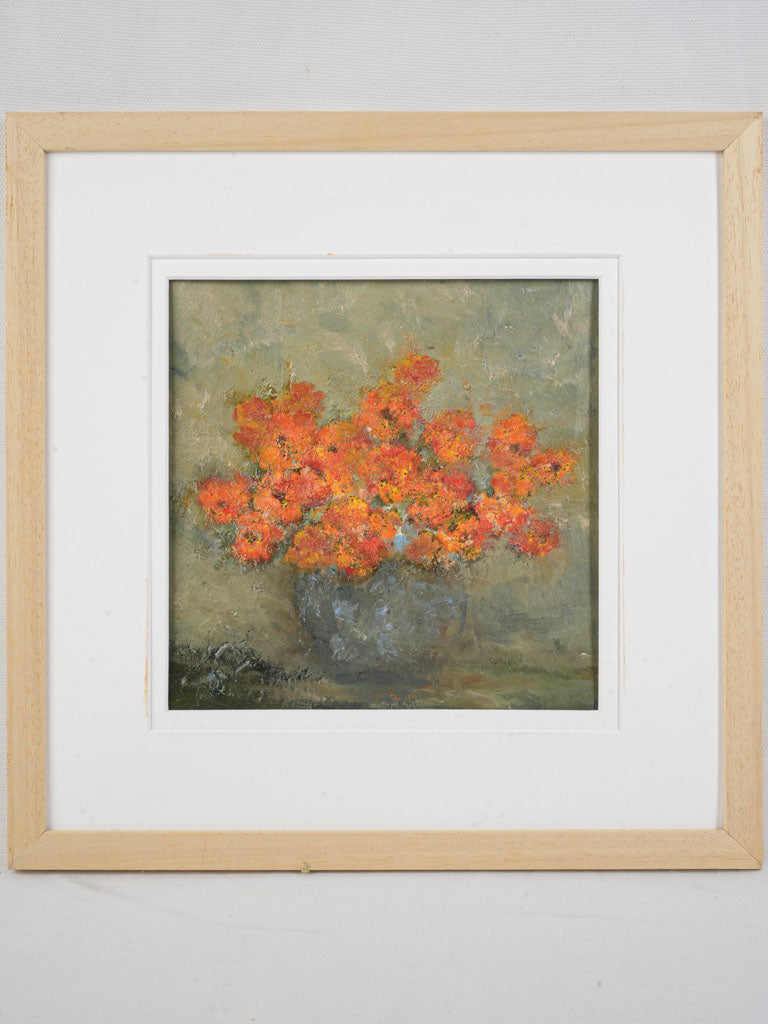 Contemporary Floral Painting By Karibou - Anemones - 15¾" x 15¾"