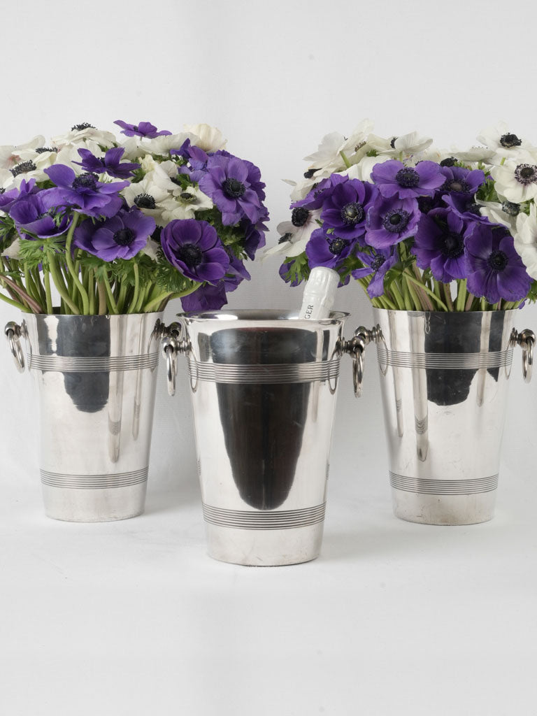 Elegant French silver Champagne buckets