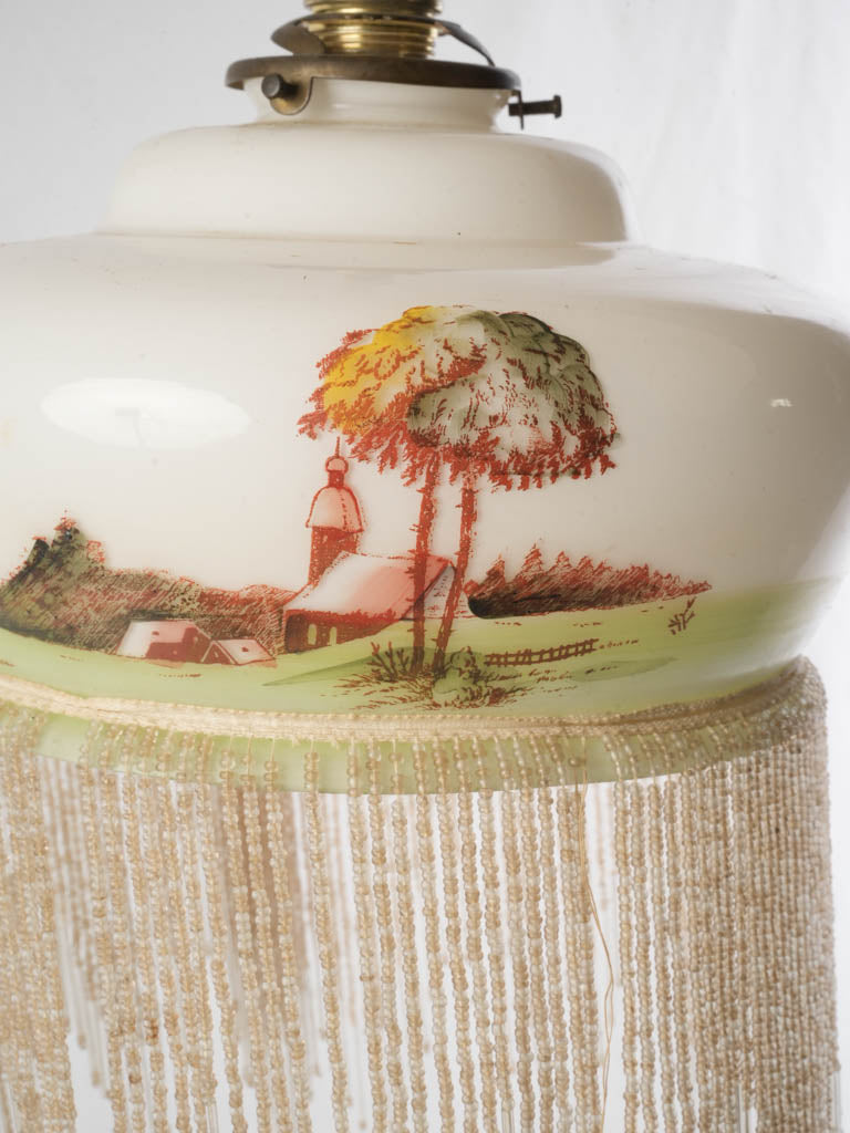 Charming milk glass suspension lamp  