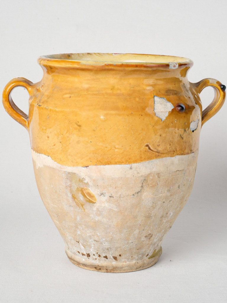 Late 19th-Century French Ocher Confit Pot 9½"