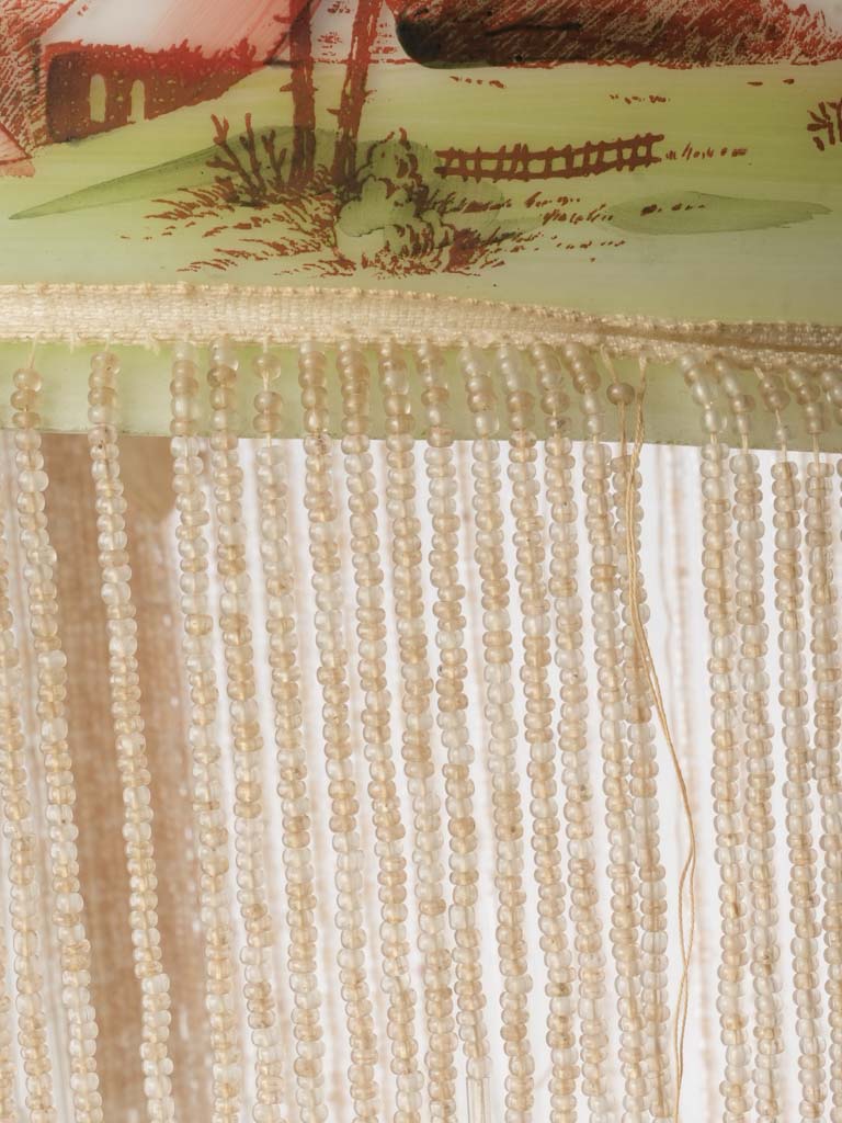 Burgundy pastoral scene ceiling light  