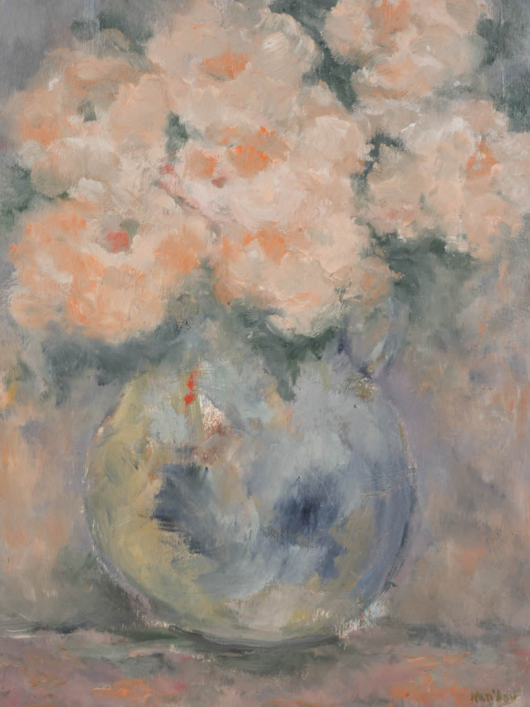 Contemporary Floral Still Life by Karibou - "Un souvenir"- 19" x 15¾"