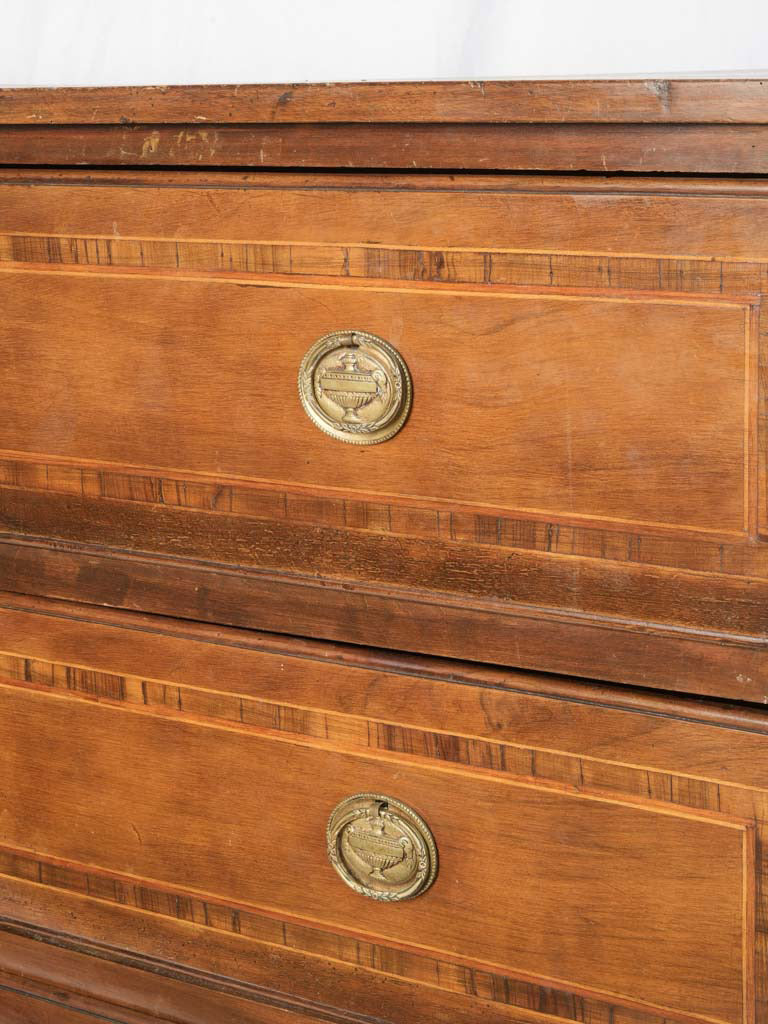 Neoclassical walnut chest of drawers