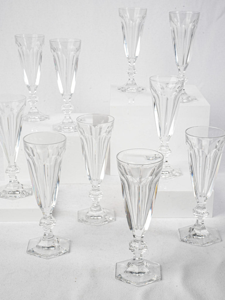 Set of 10 Baccarat Harcourt Champagne Flutes - 6¾"